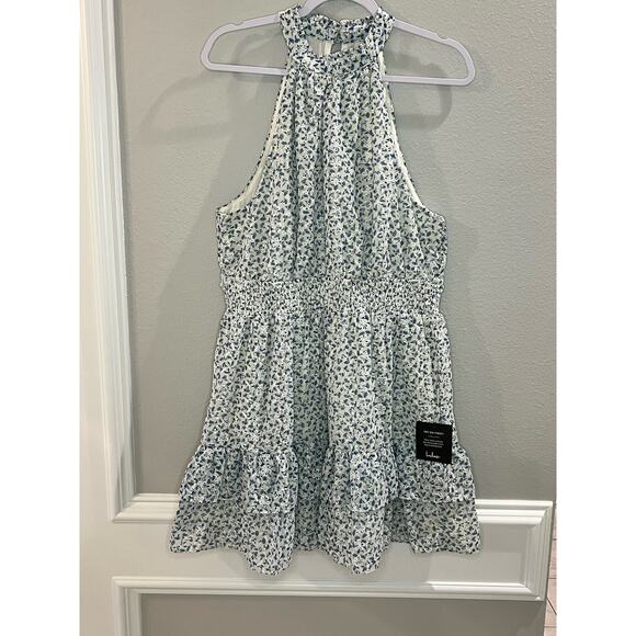 001 Lulus Sweet Like Me NWT Mint Floral Sleeveless Mock Neck Mini Size XL Dress - Picture 2 of 9